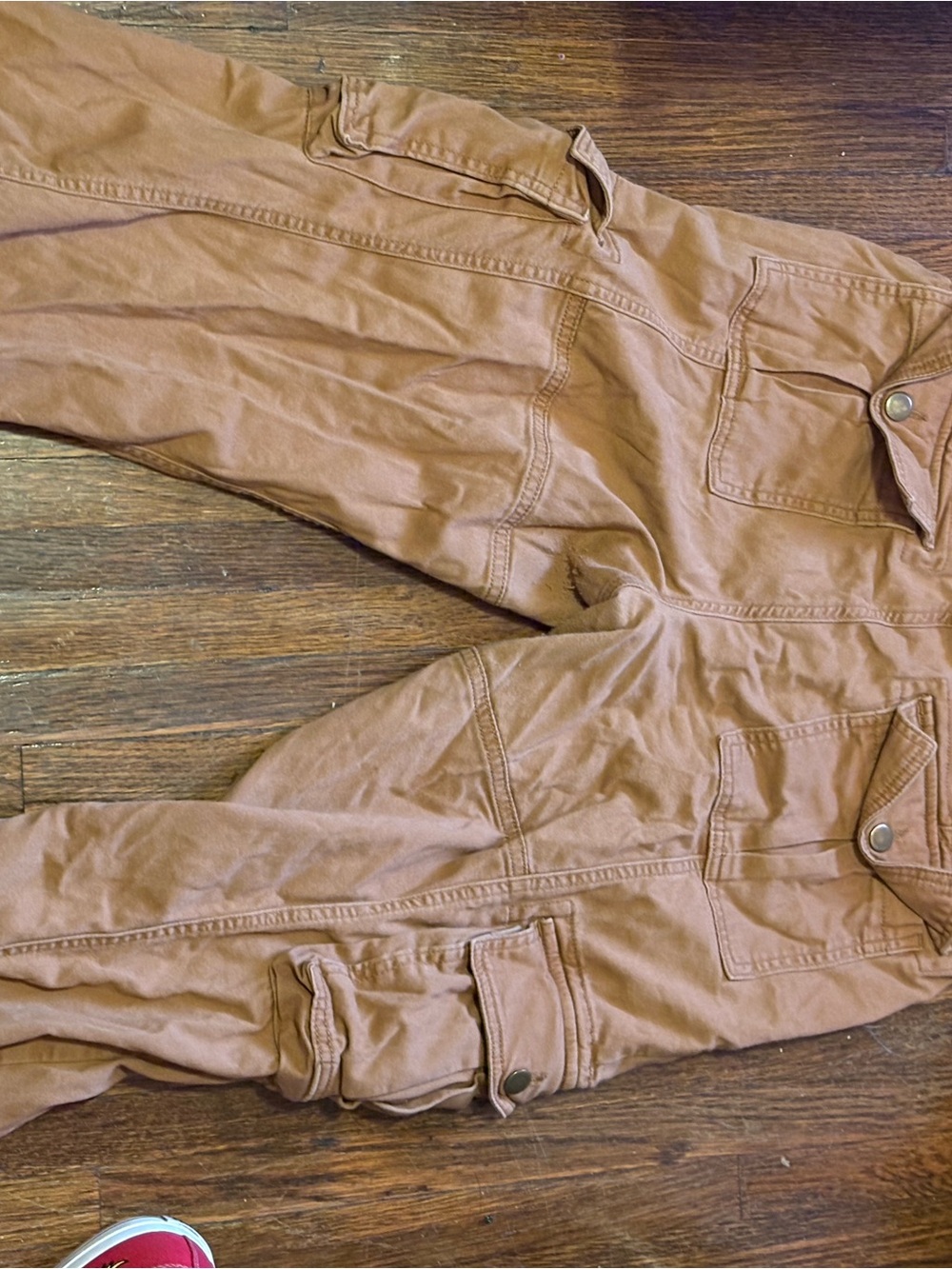 Arizona Jean Company Wide Leg Cargo Pants in Brown